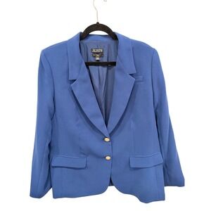 J.Crew Willa Blazer Womens 16 Royal Blue Gold Button Structured Jacket Career